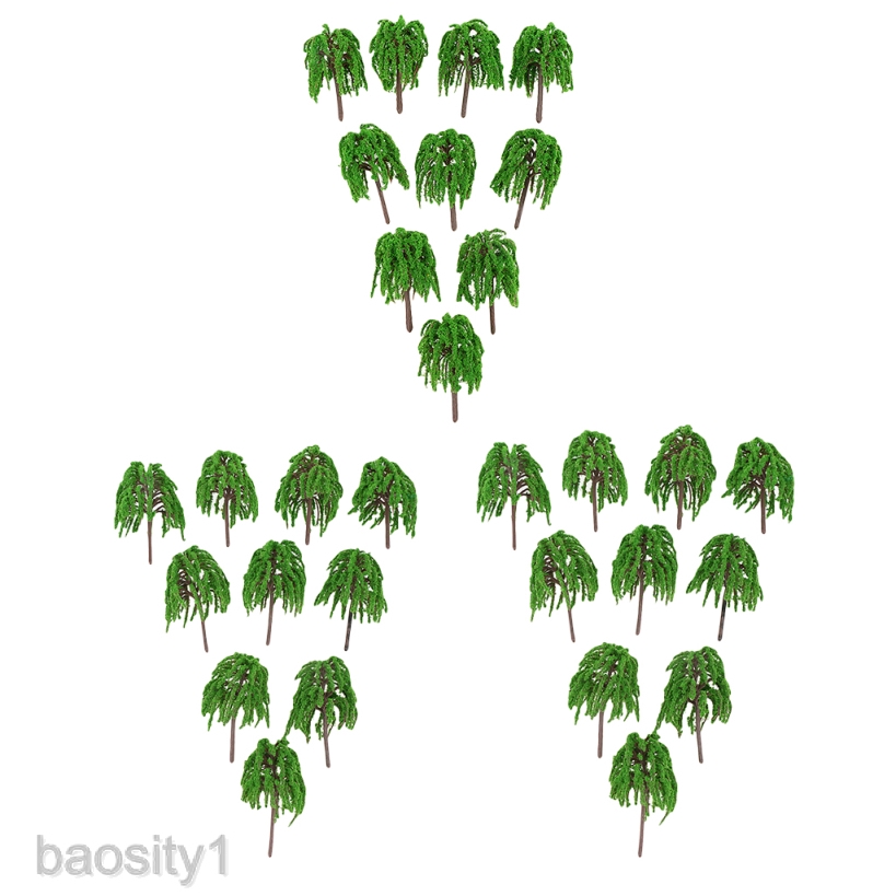 Set 10 Mô Hình Cây Nhựa Tỉ Lệ 1: 150 Dùng Để Trang Trí