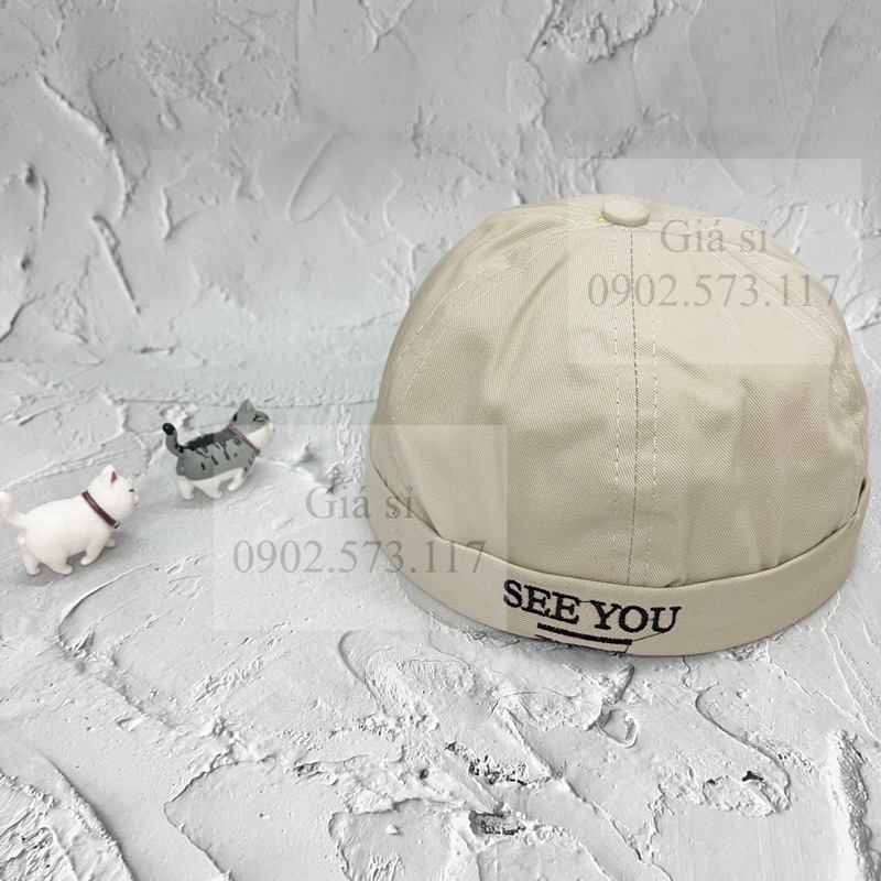 Nón tròn nồi thêu SEE YOU đơn giản cá tính nam nữ phong cách Hàn