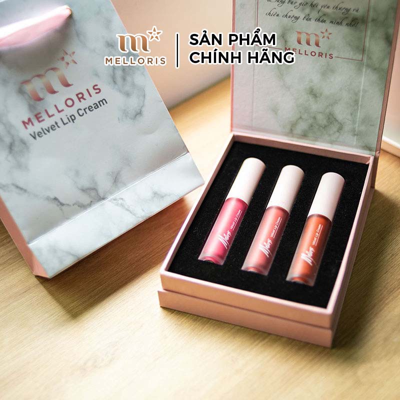 Combo Set 3 Son kem lỳ Melloris Velvet Lip Cream pv1001