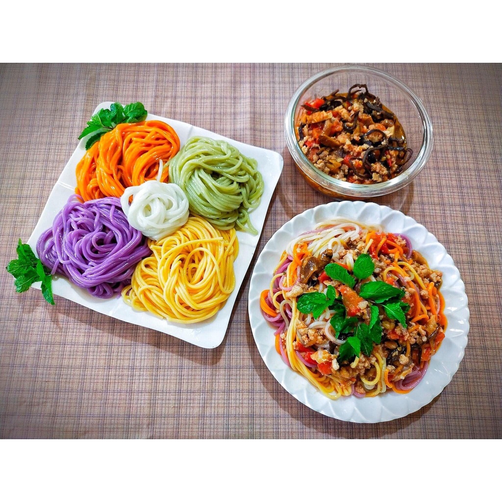 Bún khô ngũ sắc Cao Bằng (cẩm, ngô, gấc, gạo lứt huyết rồng, gạo trắng) - Hàng nông sản sạch