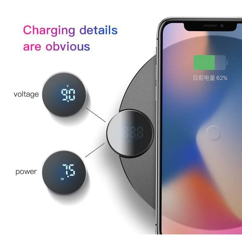 { Bảo hành chính hãng } Đế sạc không dây BASEUS 15W có đèn led  sạc nhanh 2A  cho Iphone, samsung,oppo, realme, readmi