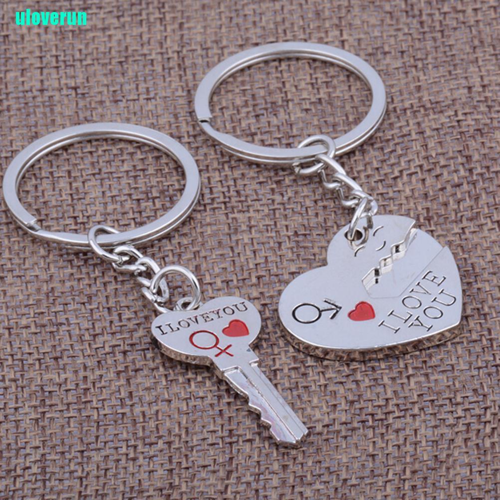 Set 2 Móc Khóa Hình Trái Tim Thời Trang Lãng Mạn