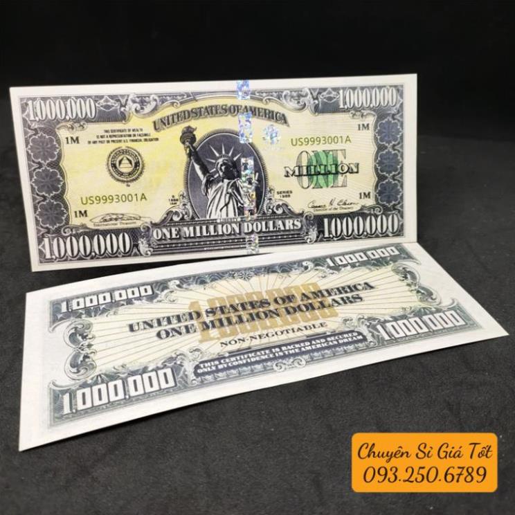 Combo 10 Tờ Triệu Đô Siêu Cấp Mỹ Có Bảo An Chống Giả, 1 Triệu Usd Kỉ Niệm Lưu Niệm