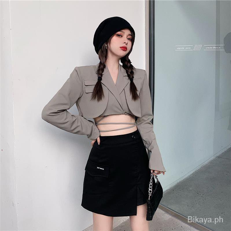 Áo khoác lửng tay dài phong cách Hàn Quốc mới cho nữ