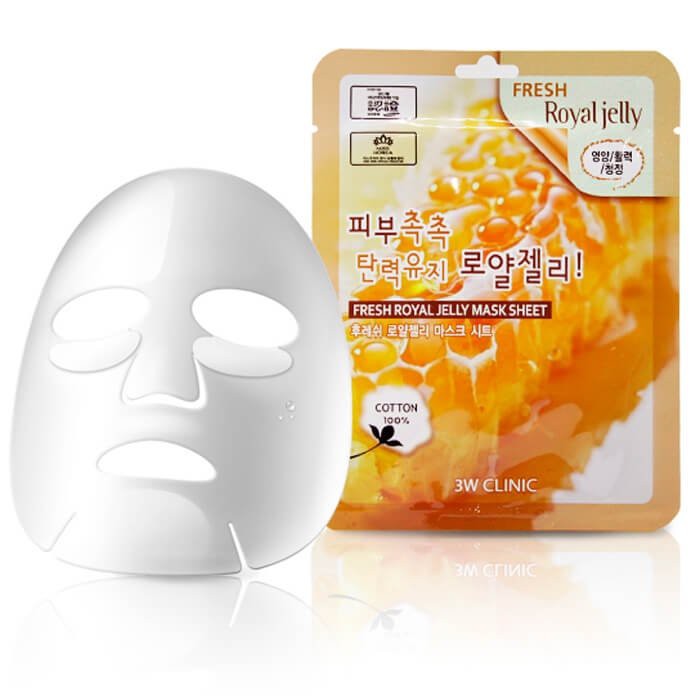 Mặt nạ Sữa ong Chúa dưỡng da ngừa lão hóa 3W Clinic Fresh Royal Jelly Mask Sheet 23ml - Hàn Quốc Chính Hãng