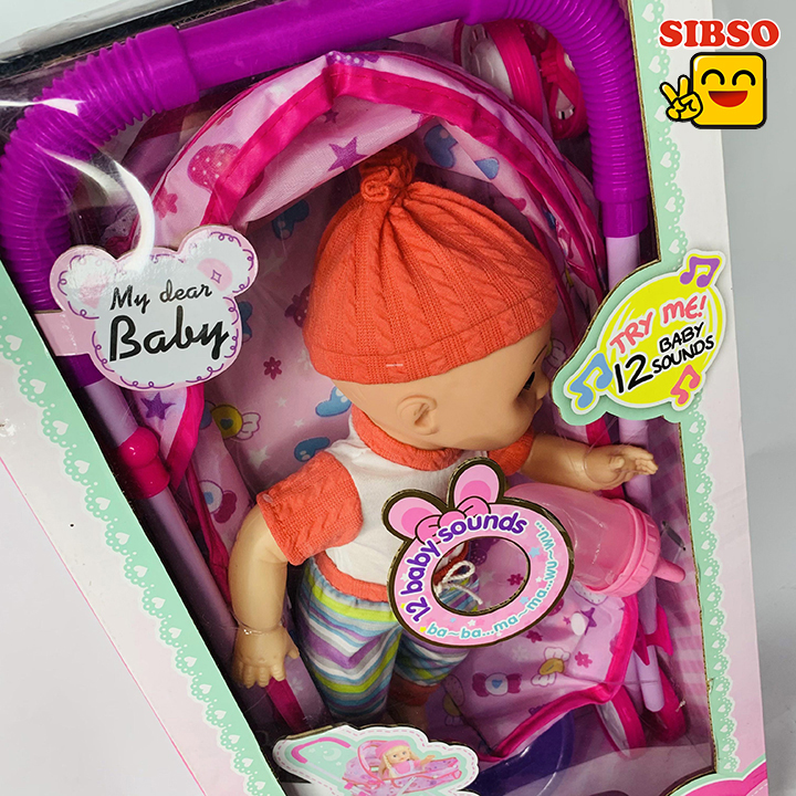 BỘ ĐỒ CHƠI XE ĐẨY BÚP BÊ BABY BORN BÉ SƠ SINH E1021 - ẢNH TỰ CHỤP