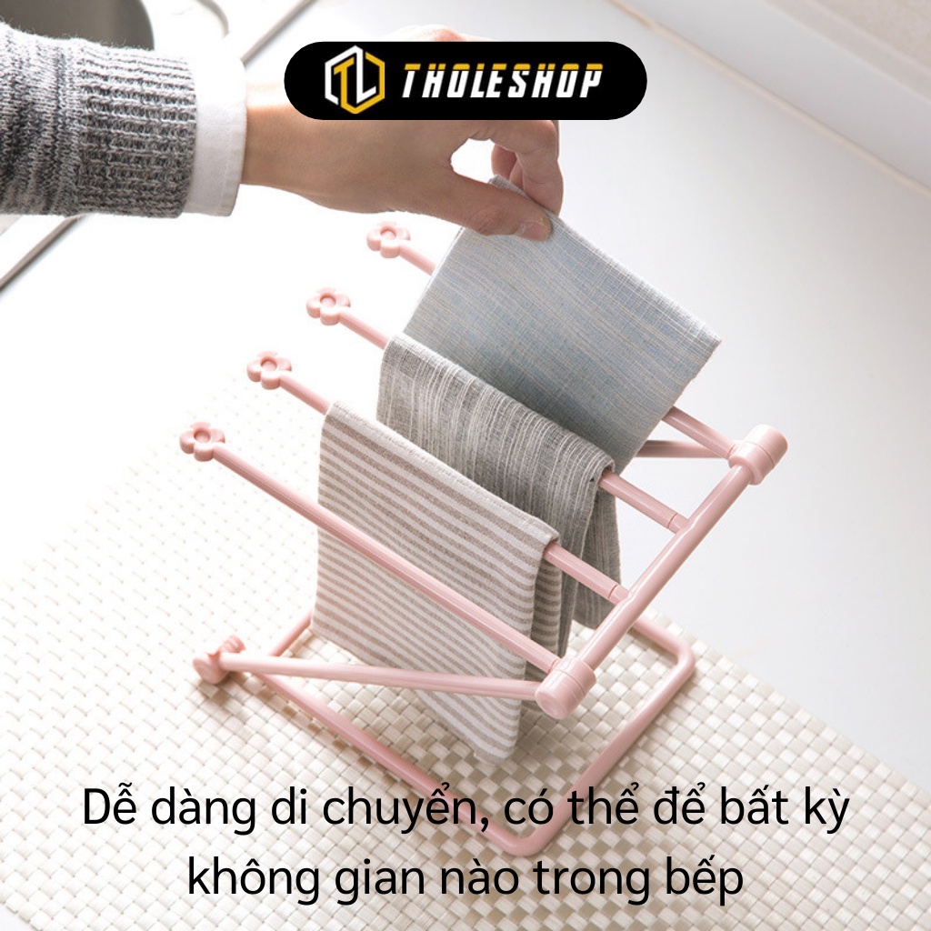 Giá Treo Khăn Lau Nhà Bếp - Cây Treo Khăn, Úp Ly, Bình Sữa Chữ Z Gấp Gọn 9555