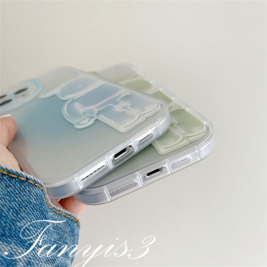 Ốp Điện Thoại Dẻo Trong Suốt Họa Tiết Tai Gấu Độc Đáo Cho iPhone 14 13 12 11 Pro Max 14 13 12 11