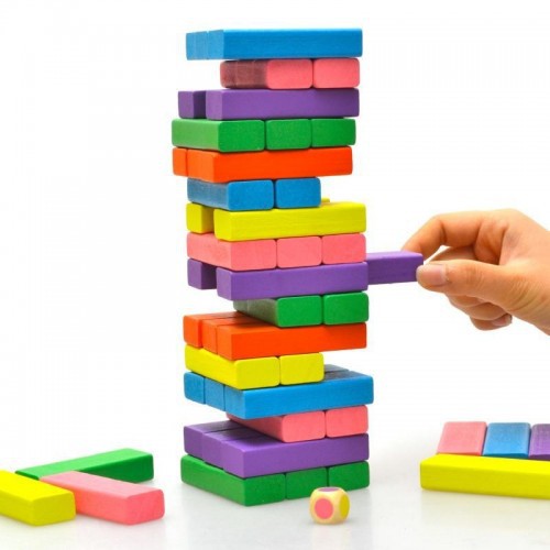 Đồ Chơi Rút Gỗ loại lớn 51 và 54 thanh S-Kids, Bộ xếp khối domino cho bé.