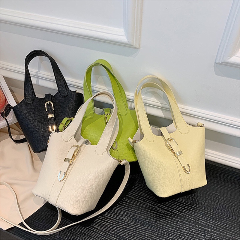 IELGY Túi Đeo Vai Dáng Xô Đơn Giản Nhiều Màu Sắc Tùy Chọn Cho Nữ