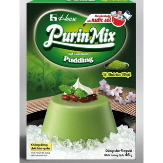 Bột làm Bánh Flan Nhật Vị Trà Xanh/ vị trứng/ vị dừa/ vị sầu riêng Purin Mix Hộp 46G