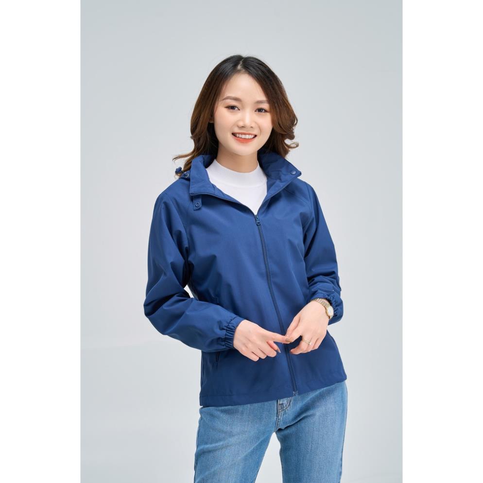 12.12 Áo gió nữ YODY hai lớp phối lưng áo khoác gió có mũ kéo khóa chống gió chống nước AKN4024 Xịn