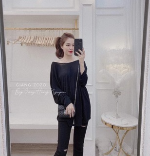 ÁO THUN GIẤY NỮ DÀI TAY ĐAN HẠT SAU LƯNG