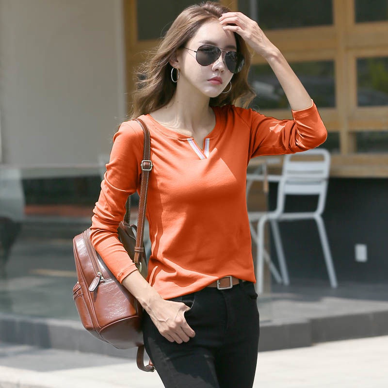 Áo Thun Nữ Dài Tay Cổ Tròn Thời Trang Hàn