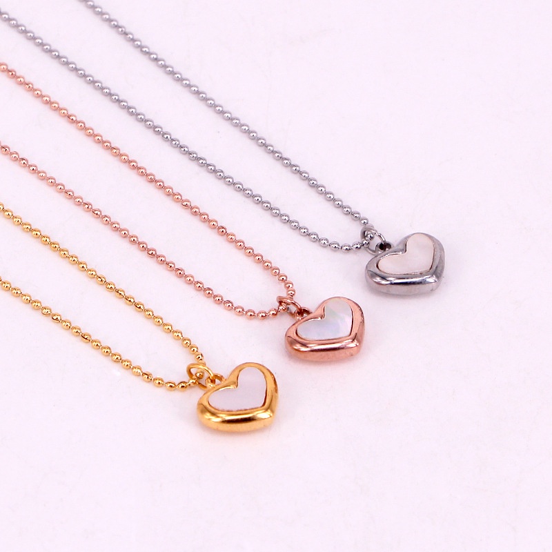 Dây chuyền vòng cổ nữ tim mặt xà cừ X10-307 - CAM KẾT KHÔNG GỈ, KHÔNG BAY MÀU - BẢO HÀNH 12 THÁNG