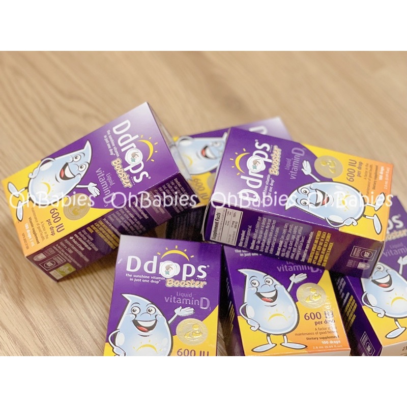 Vitamin D3 Ddrops Booster 600iu hỗ trợ hấp thụ canxi cho bé lọ 5ml [OH BABIES]