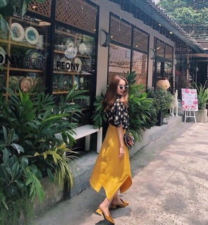SET ÁO HOA KÈM CHÂN VÁY VÀNG (ẢNH THẬT CUỐI)