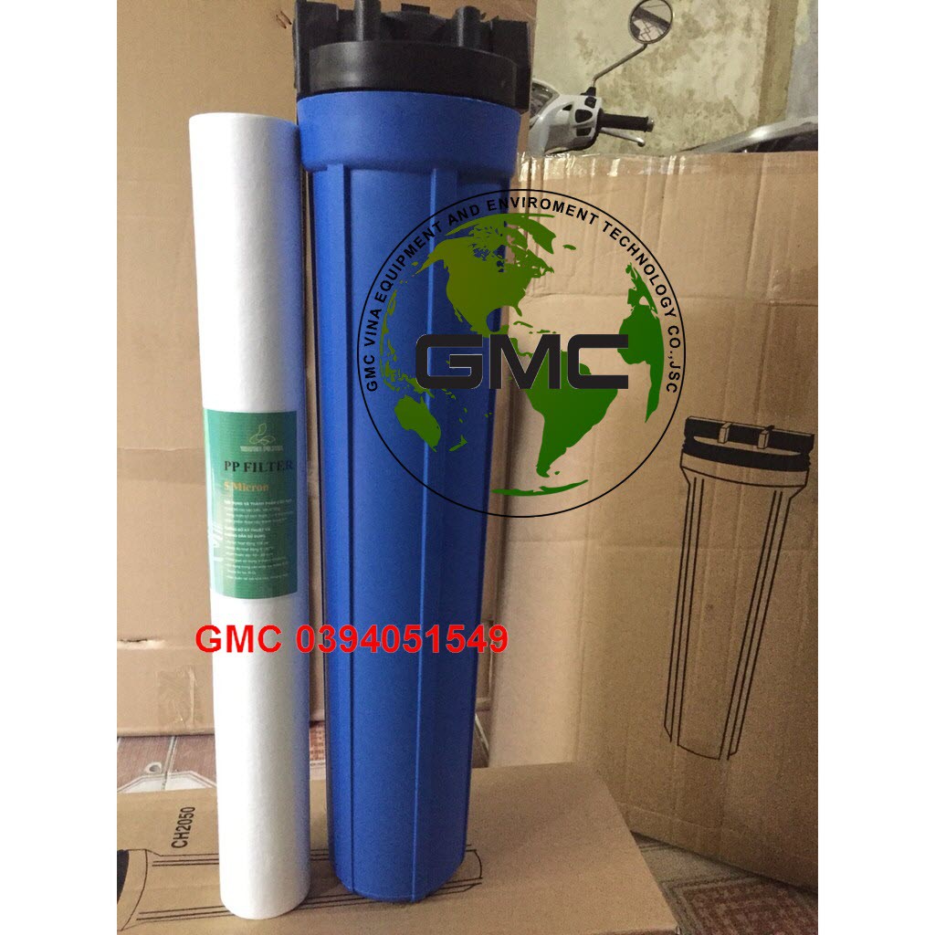 Cột lọc 20inch đơn xanh