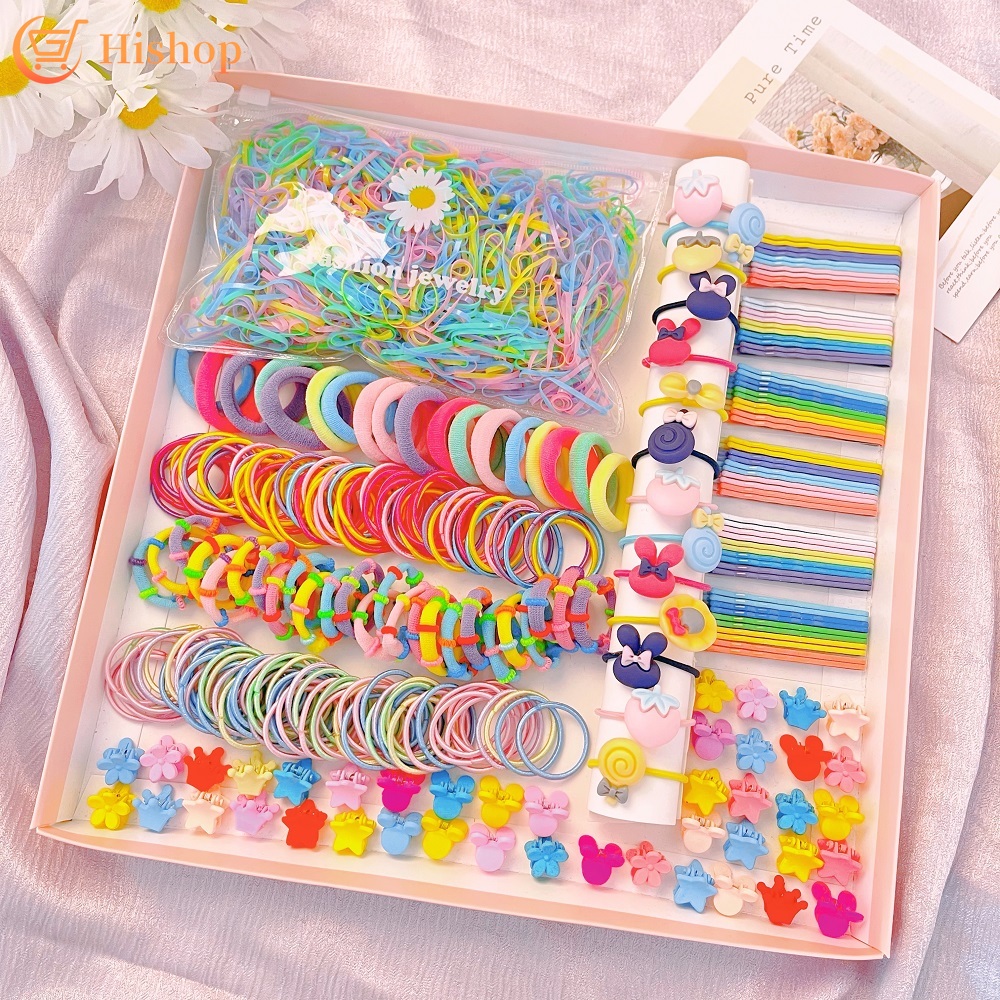 Bộ kẹp tóc + dây buộc tóc dễ thương dành cho trẻ em