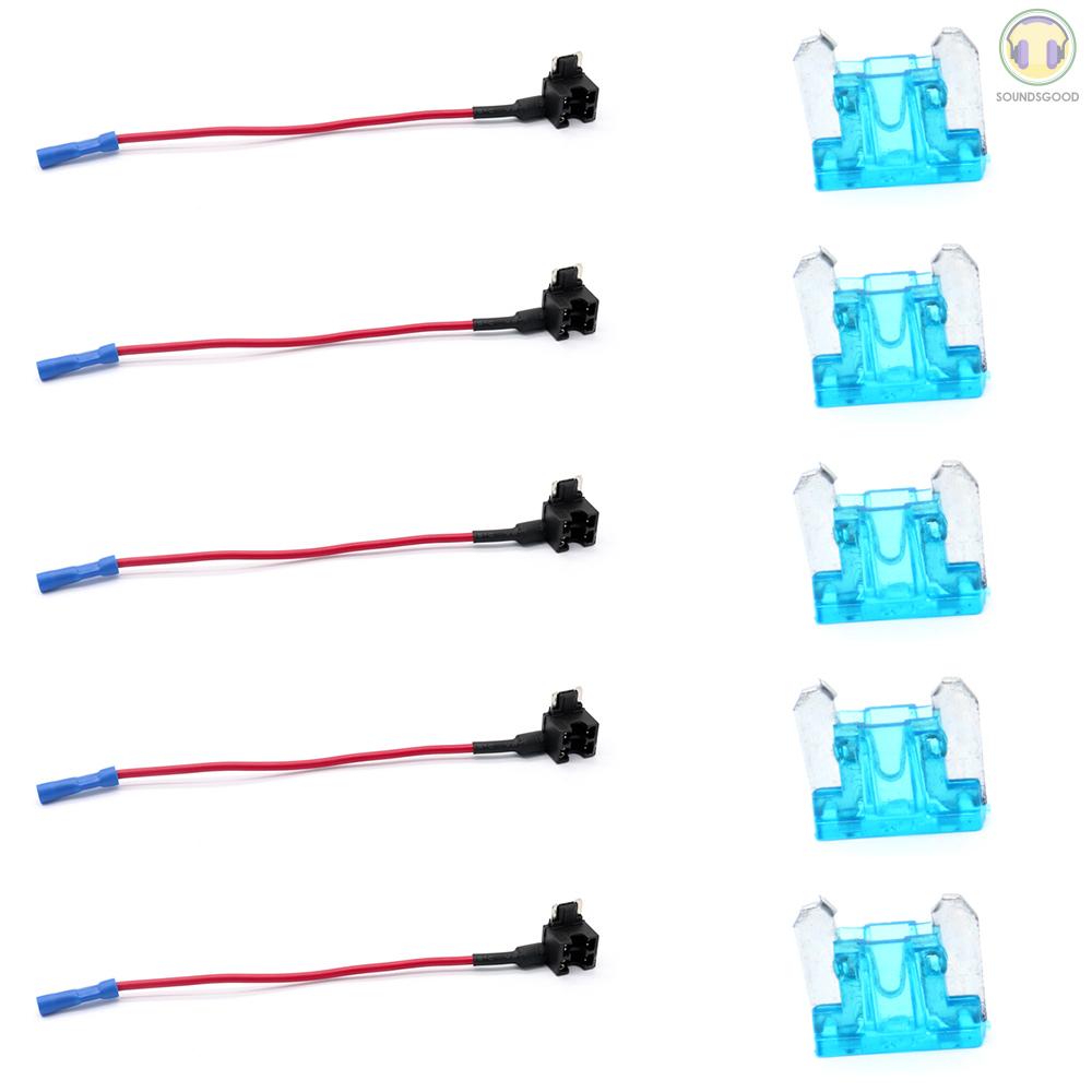 10 Dây Cầu Chì Mini 12v Kèm 5 Cầu Chì 15a Cho Xe Hơi