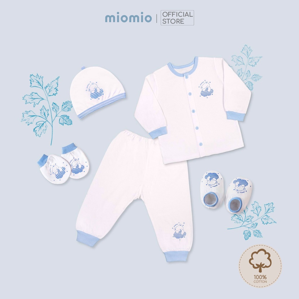 Set 5 Món Đồ Dài Sơ Sinh MIOMIO - In Hình Cho Bé Trai, Bé Gái (Từ 0-3M), Vải Cotton