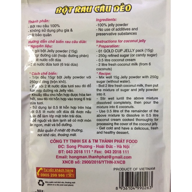 Bột làm thạch rau câu 3D (gói) | BigBuy360 - bigbuy360.vn