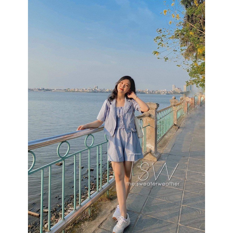Set jumpsuit kèm vest lửng chất thô ( Ảnh thật ) | BigBuy360 - bigbuy360.vn
