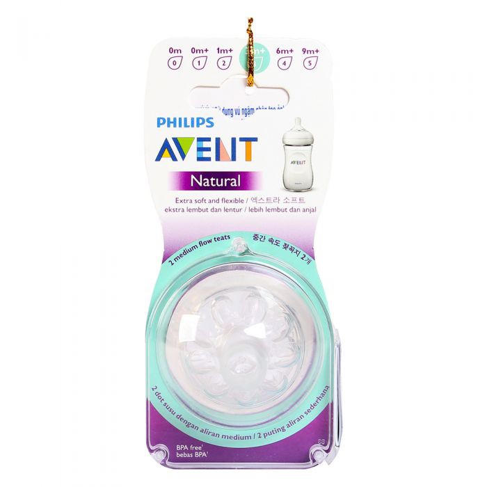 ( ĐỦ SIZE ) Bộ 2 Núm Ty Thiết Kế Tự Nhiên Philips Avent Cho Trẻ 0-18 tháng