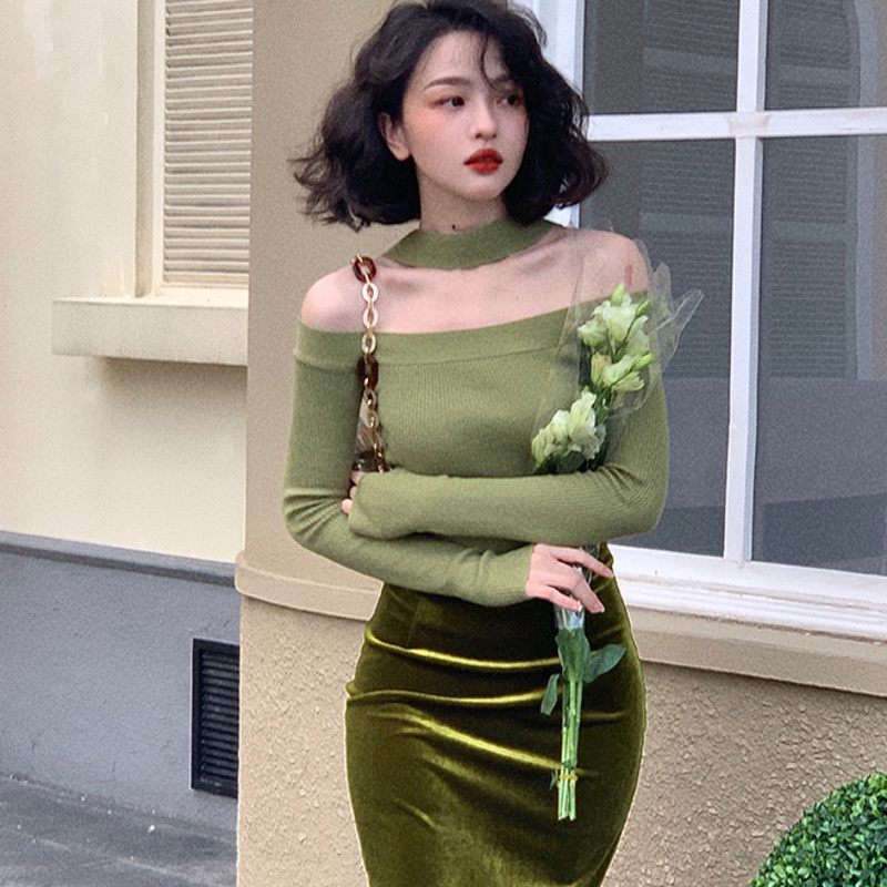 Áo sweater dệt kim ôm dáng thời trang trẻ trung cho nữ