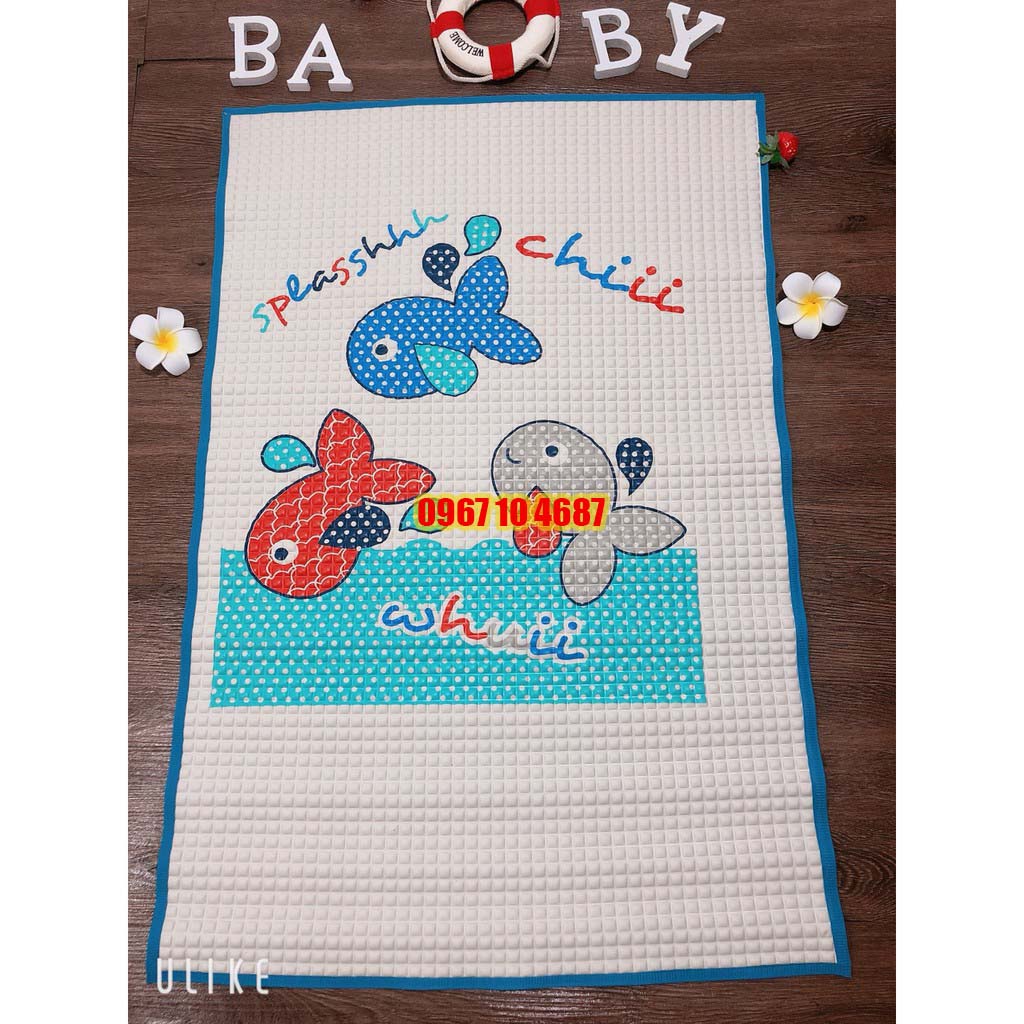 Nệm Lót Nước Cao Su Cho Bé Malaysia - Chiếu điều hòa cao su non cho bé thông hơi thoáng khí kích thước 60x90cm