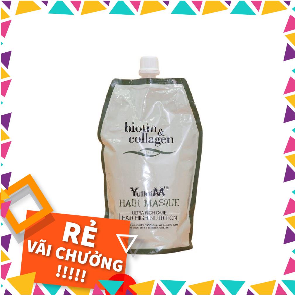 Kem Hấp Ủ Tóc Biotin collagen hair Yuiluim masque siêu mềm mượt- Phục Hồi Và Tái Sinh Tóc Gói 500ml