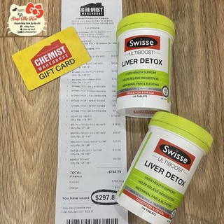 (Đủ Bill + Tem Chemist )THẢI ĐỘC GAN SWISSE LIVER DETOX 60v - 120v - 200v Thải Độc Mát Gan Úc