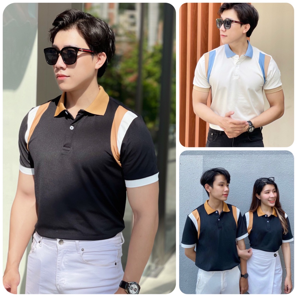 Áo thun polo nam in hình gấu dễ thương, áo polo cao cấp cổ bẻ vải cá sấu cực đẹp size VNXK