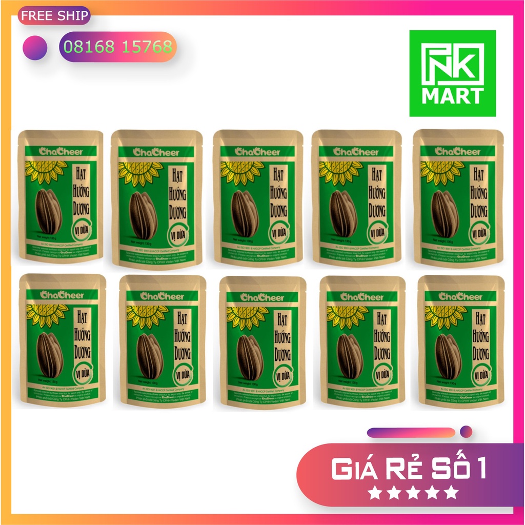Combo 10 túi hạt hướng dương Chacheer vị dừa 130G date mới | BigBuy360 - bigbuy360.vn