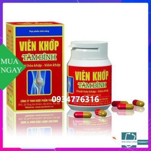 Viên Khớp Tâm Bình giảm triệu chứng thoái hóa khớp viêm khớp, hộp 60 viên