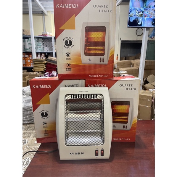 Đèn Sưởi 2 Bóng Kaimeidi Công Suất 800W Ấm NhanhAn Toàn Quạt Sưởi Halogen Siêu Bền Tỏa Nhiệt Đều Tiết Kiệm Điện Gấp 2Lần