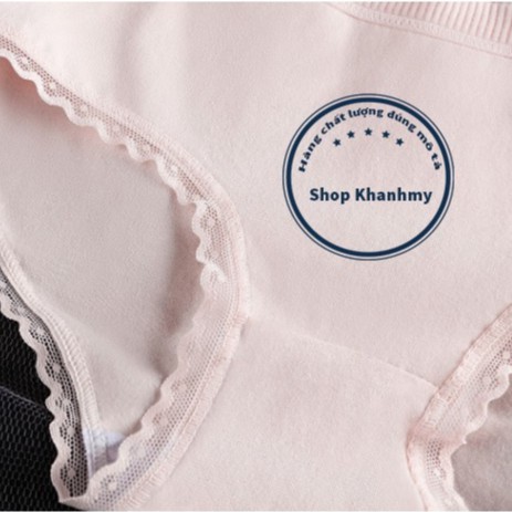 Quần lót nữ cotton viền ren kháng khuẩn có chọn size chọn màu QL04 | BigBuy360 - bigbuy360.vn