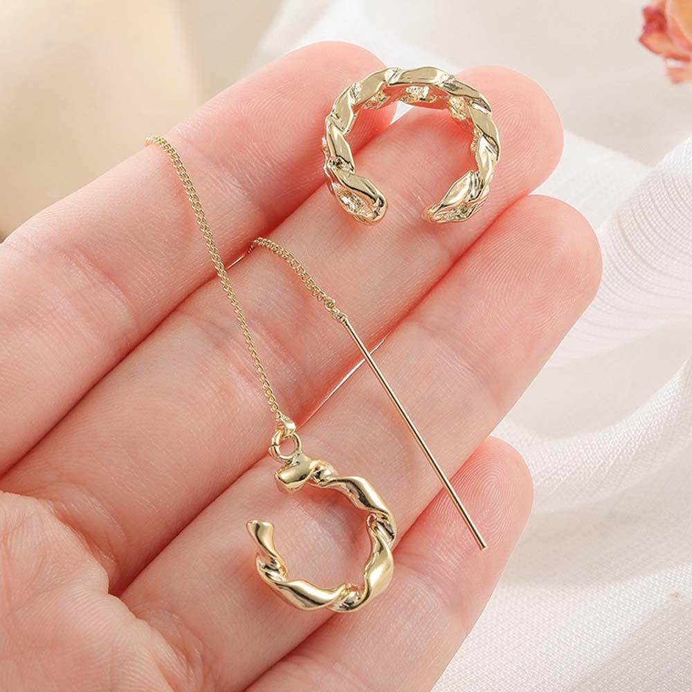 MOCHO Khuyên Tai Kẹp Vành Tai Không Đối Xứng Kiểu Hàn Quốc Dễ Thương