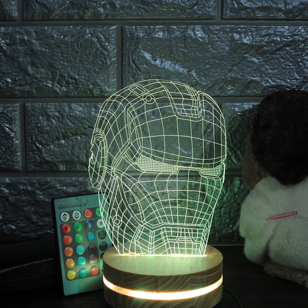 Đèn led 3D - IRON MAN HEAD