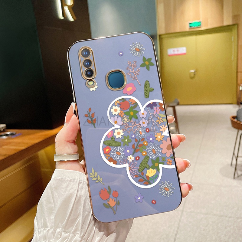 Ốp Điện Thoại TPU Silicone Mạ Điện Hình Hoa Mùa Hè Cho vivo y11 y12 y15 y17 y19