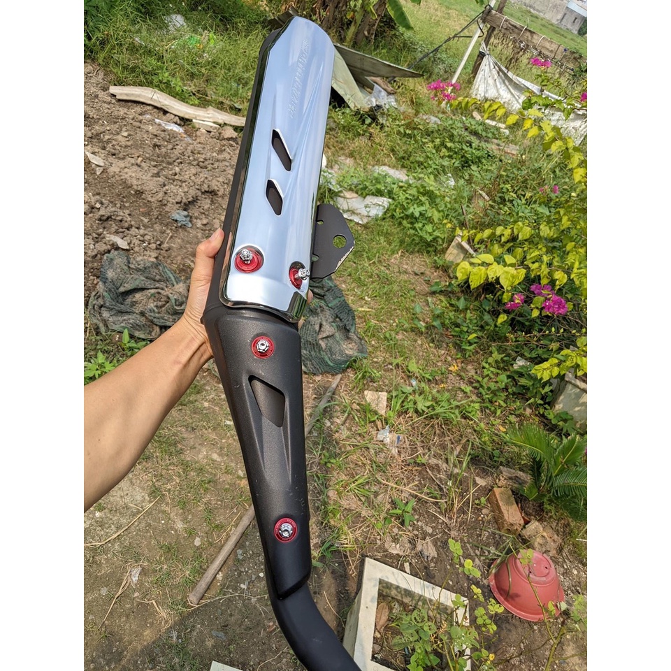 Pô 2010 mẫu spark ốp inox hang 1.1 chuẩn như Zin , tiếng zin móc nhẹ móc to  gắn exciter - sirirus móc - êm