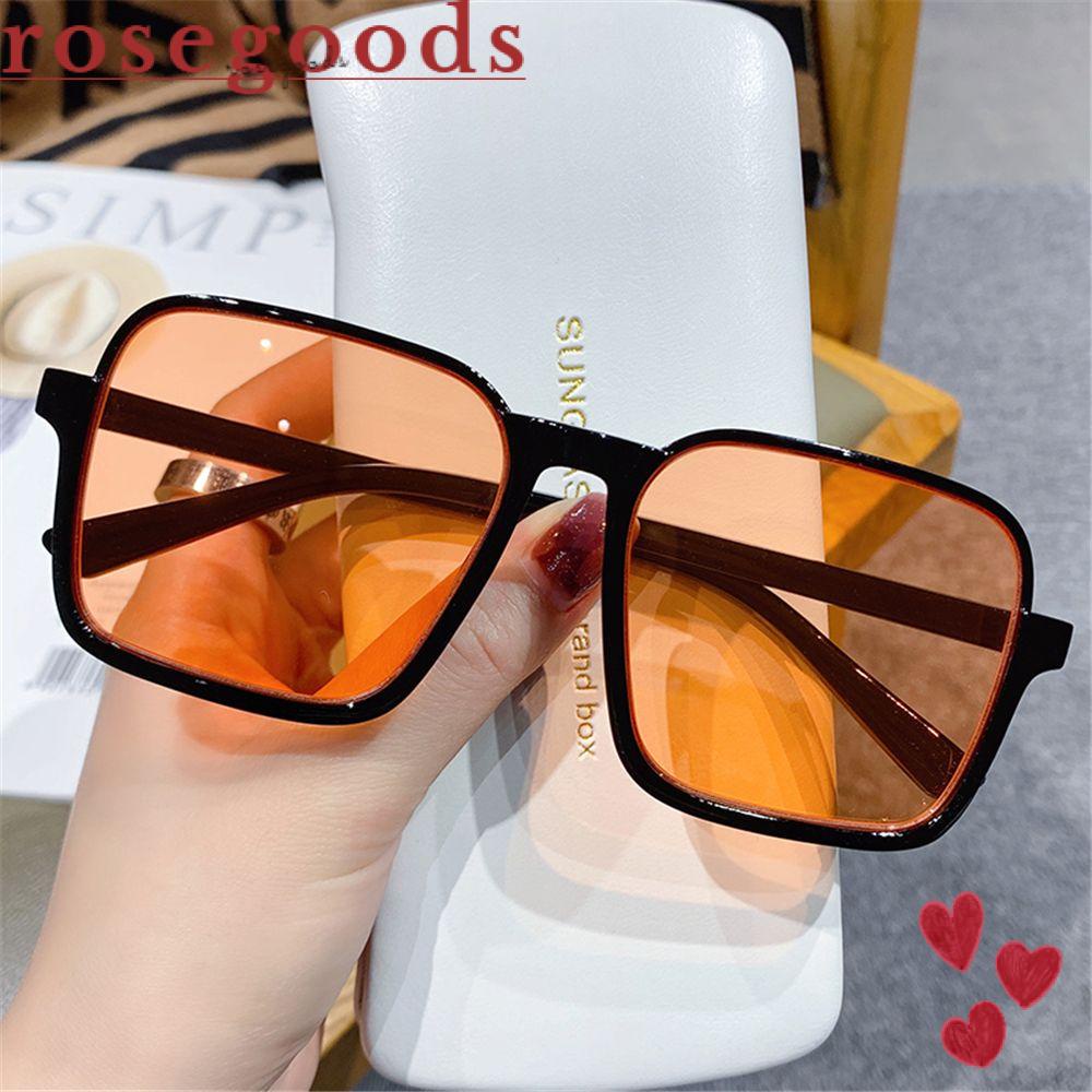 Kính Mát Gọng Vuông Màu Đen Chống Tia UV400 Phong Cách Retro Thời Trang Cho Nữ