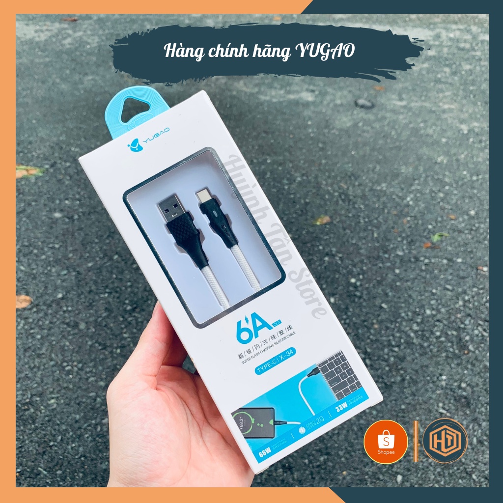 Cáp Type C 6A hãng YUGAO hỗ trợ sạc nhanh Super Charge, Quick Charge , Flash Charge dành cho Xiaomi, Huawei, Vivo,Oppo
