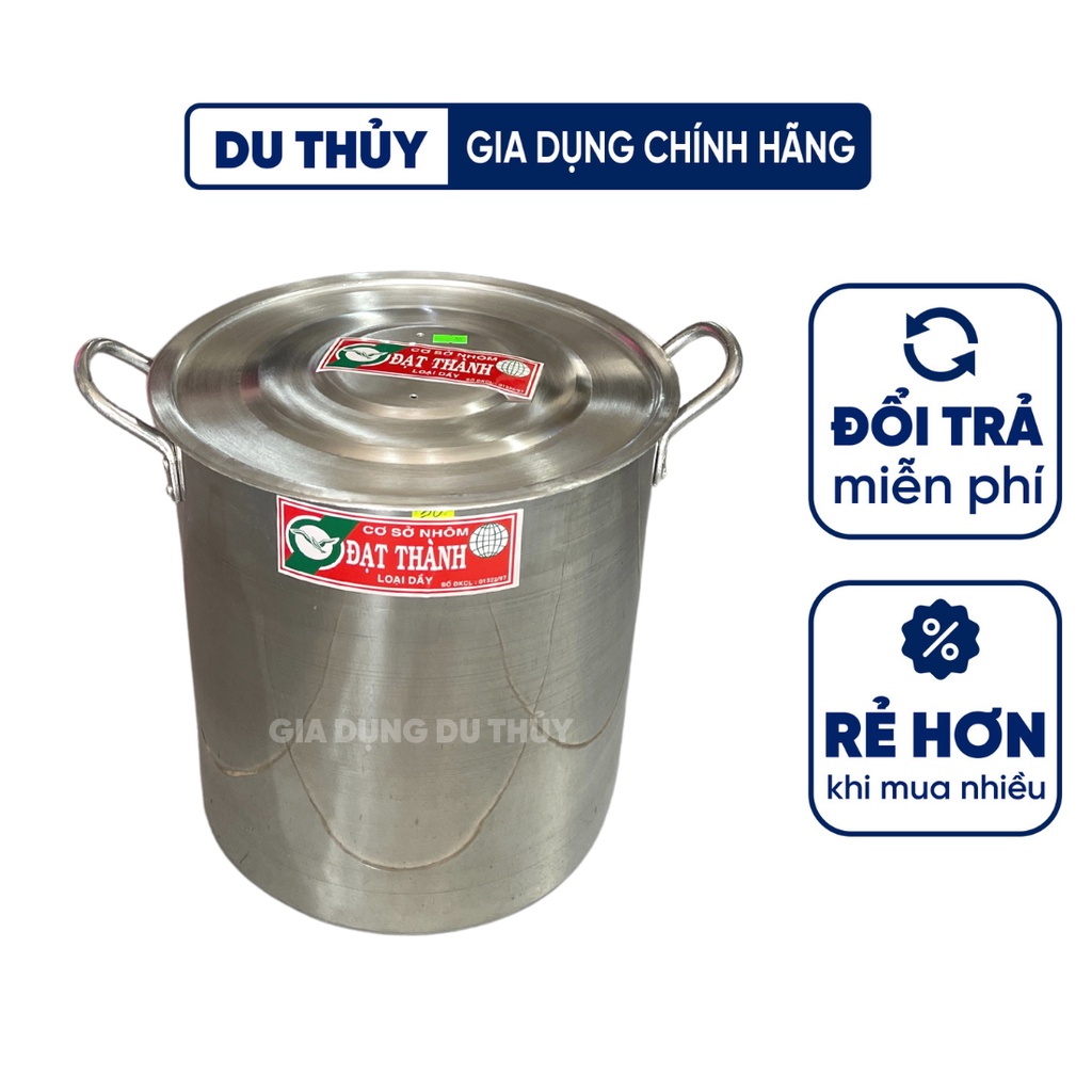 Nồi súp nhôm nấu nước lèo, nấu phở dung tích 20 lít đến 70 lít của tổng kho gia dụng Du Thủy