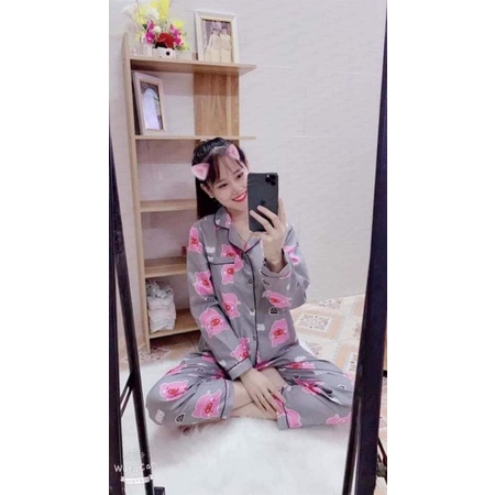 Bộ Pyjama cổ sen tay cộc chất liệu Kate Thái cao cấp, hàng loại 1 mềm mại,, không xù nhiều mẫu FREESIZE