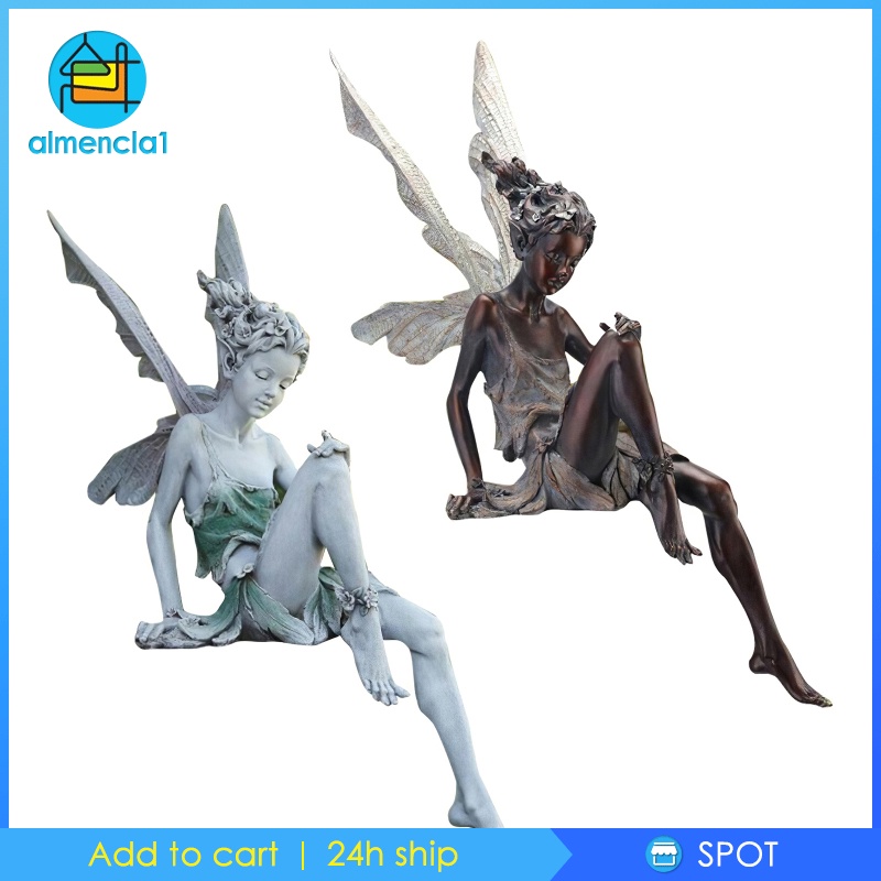 [ALMENCLA1] Fairy Statue Yard Pond Figurine Home Patio Angel Sculpture Ornament