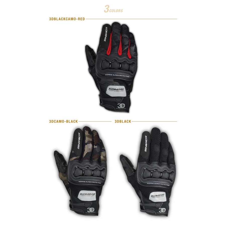 Găng Tay Lái Xe Mô Tô Phối Lưới 3D KOMINE GK215 Cho Nam
