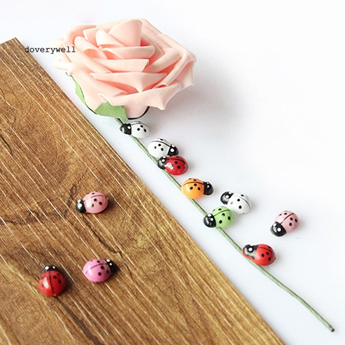 Bộ 100 mô hình bọ rùa 3D mini bằng nhựa dùng cho trang trí tiểu cảnh