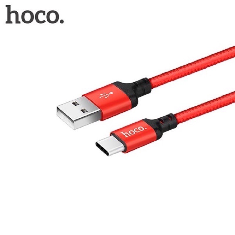 Xả kho-giá sỉ-Cáp sạc nhanh dây dù HoCo X14 đầu ra cổng USB Type-C Dài 1M-2M Cáp Sam sung,oppo,redmi.Chính Hãng BH 12T