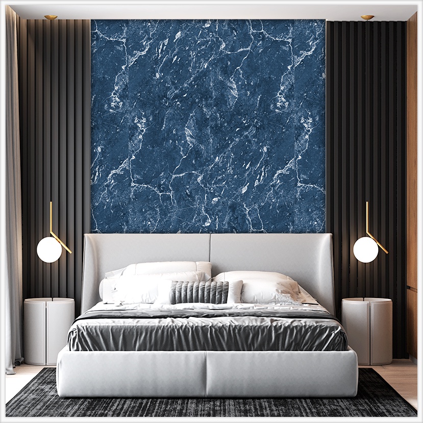 Giấy Dán Tường Vân Đá Xanh Dương Mã V2 - Decal Dán Tường Vân Đá Cắt Sẵn Dán Phòng Bếp Chống Bẩn Kích Thước 60*150 Cm